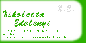 nikoletta edelenyi business card